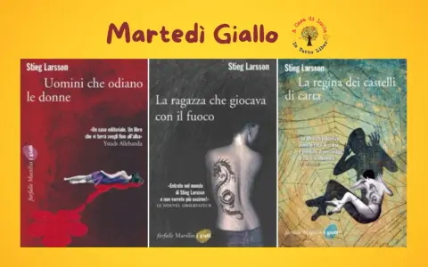 Copertine della trilogia "Uomini che odiano le donne" di Stieg Larsson, con "La ragazza che giocava con il fuoco" e "La regina dei castelli di carta".