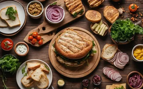 Unikaj objawów niedopasowania menu do gości! Oto jak uwzględnić diety vege i keto: grillowane kanapki, świeże warzywa, sosy i pieczywo.