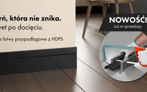 Czarne listwy przypodłogowe z HDPS – czerń, która nie znika, nawet po docięciu. Nowość!