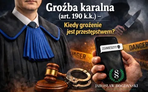 Groźba karalna na telefonie, obok kajdanki i młotka sędziowskiego. Czy grożenie komuś to przestępstwo?