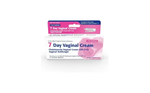 Opakowanie kremu dopochwowego Clotrimazole Vaginal Cream USP (1%) na 7 dni leczenia.