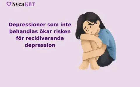 En flicka sitter hopkrupen, symboliserande hur obehandlad depression kan leda till långvarig depression och återfall.