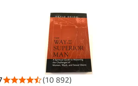Okładka książki "The Way of the Superior Man" Davida Deidy, z rysunkiem anatomicznym w tle.