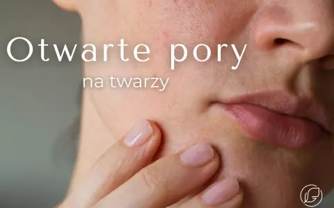 Zbliżenie na skórę twarzy z widocznymi porami. Delikatne dotknięcie palcem sugeruje troskę o oczyszczanie porów twarzy.