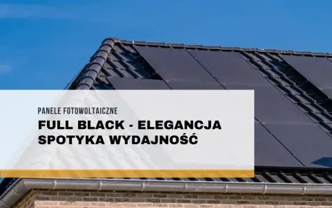 Panele fotowoltaiczne full black na dachu domu, łączące elegancję z wydajnością.