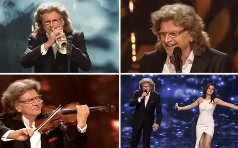 Wodecki gra na trąbce, skrzypcach i śpiewa. Na scenie towarzyszy mu piękna wokalistka. Kochaj mnie, Wodecki!
