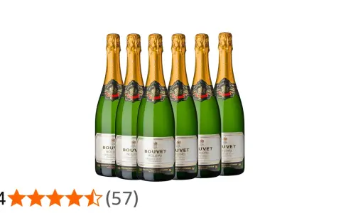Sechs Flaschen Bouvet Ladubay Crémant de Loire Brut, die besten Weine der Loire, bereit für den Genuss.