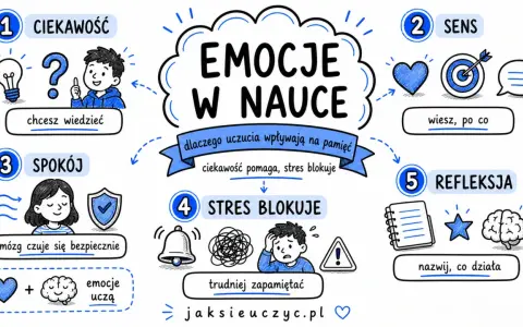 Emocje w nauce: ciekawość pomaga, stres blokuje. Gdy czujesz się bezpiecznie, łatwiej zapamiętać. Nie bądź intruzem dla swojej pamięci, pielęgnuj spokój.