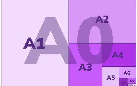 Schemat przedstawia rodzaje papieru A0-A10, pokazując ich proporcjonalne rozmiary. Klasa 5 pozna te formaty.