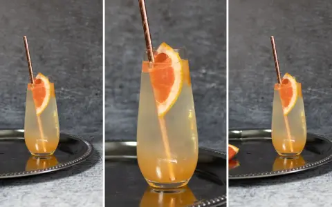 Orzeźwiająca Paloma z grejpfrutem i słomką, obok Tequila Sunrise.