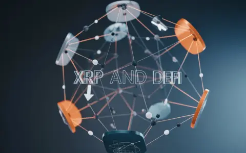 Sieć XRP i DeFi, z elementami przypominającymi monety i połączeniami, sugeruje potencjalny **flare crypto**.