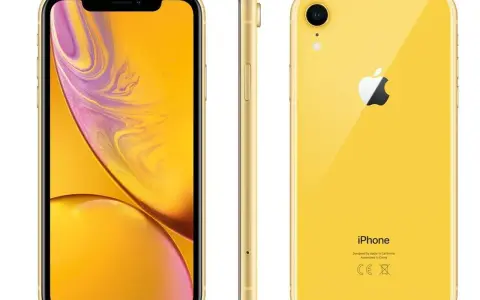 Żółty iPhone XR z widocznym aparatem z tyłu. Idealny do robienia zdjęć.