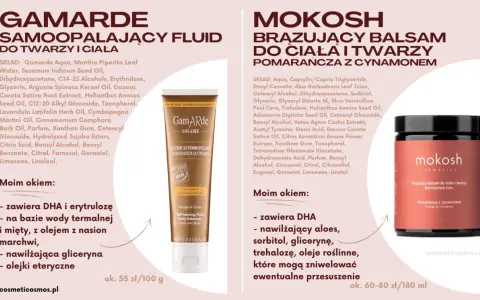 Gamarde i Mokosh: samoopalające fluidy i balsamy z dihydroxyacetone dla pięknej opalenizny.