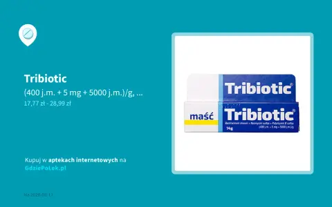 Maść Tribiotic na receptę czy bez? Sprawdź cenę i dostępność w aptekach internetowych.