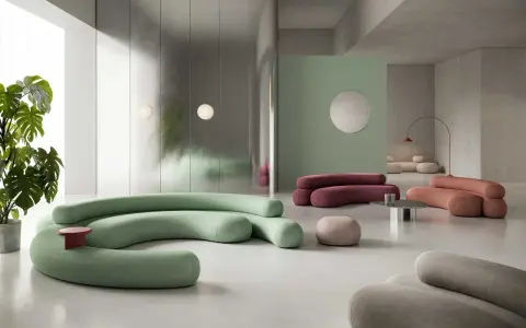 Divani dalle forme sinuose e audaci, un'esplosione di adrenalina per un salotto moderno.
