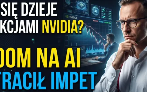 Analiza nvda notowań: czy boom na AI stracił impet? Mężczyzna w okularach analizuje wykresy giełdowe.