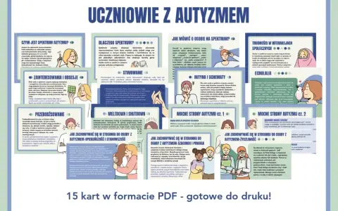 Przykładowe orzeczenie o autyzmie: 15 kart PDF z informacjami o spektrum, mocnych stronach i wskazówkach, jak wspierać osoby autystyczne.