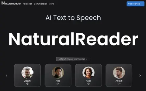 Voci AI di Natural Reader: Adam, Alex, Alice e Antoni, pronti a dare vita ai tuoi testi con un natural reader italiano.