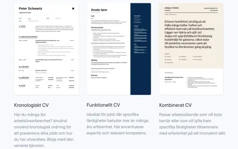 CV-exempel visar olika kompetenser och hur de kan presenteras.