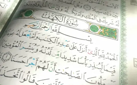 Sure, hier ist der Alt-Text auf Deutsch:

Sure Kahf, die letzten 10 Verse, mit arabischer Kalligraphie auf Papier.