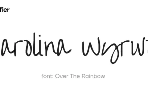 Karolina Wyrwot w **czcionce pismo odręczne** "Over The Rainbow". Logo Certifier.