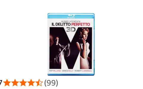 Copertina Blu-ray di "Il delitto perfetto" di Alfred Hitchcock, con Ray Milland e Grace Kelly. Un classico thriller che spiega come commettere un omicidio senza lasciare tracce.