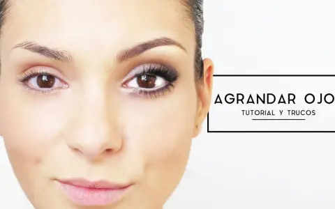 Tutorial de maquillaje para agrandar ojos. Comparativa de un ojo sin maquillar y otro con sombra, delineado y pestañas postizas.