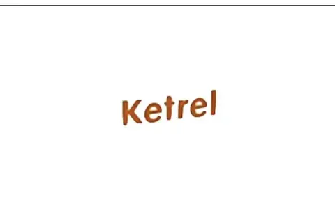 Napis "Ketrel 25 mg" w kolorze brązowym, na białym tle.