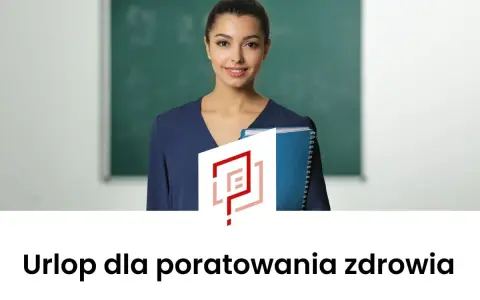 Kobieta z książkami przed tablicą, symbolizująca wsparcie w walce z depresją i możliwość skorzystania z urlopu dla poratowania zdrowia.