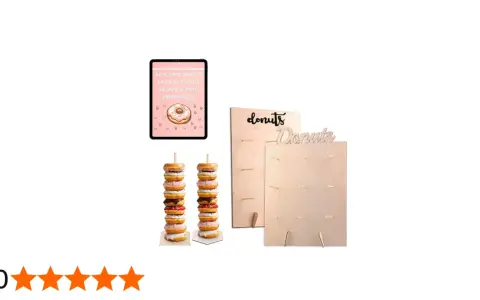 Exhibe tus creaciones con estos soportes de madera. Aprende como colocar donuts en mesa dulce para un evento inolvidable.