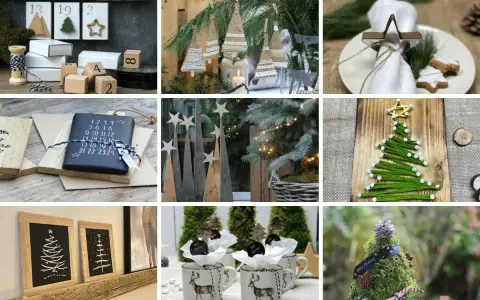 Ideen für Basteln Weihnachten Kinder 10 Jahre: Adventskalender, Baumschmuck aus Jute, Holz-Tannenbäume, Lichterketten, Geschenktassen mit Rentier.