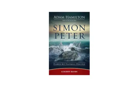 Book cover for "Simon Peter: Flawed But Faithful Disciple" by Adam Hamilton, depicting a stormy sea crashing against a rock.