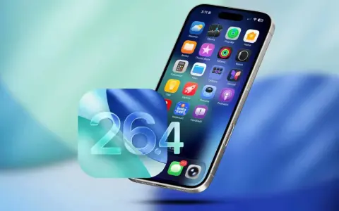 Nowe funkcje w iOS 26.4 na iPhonie: ikony aplikacji, w tym "Instamart", i powiadomienia.