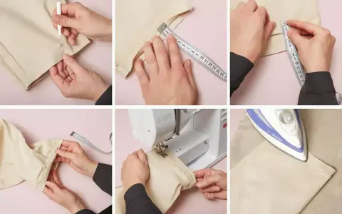 Sy linnebyxor: mät, nåla, sy med maskin och pressa.