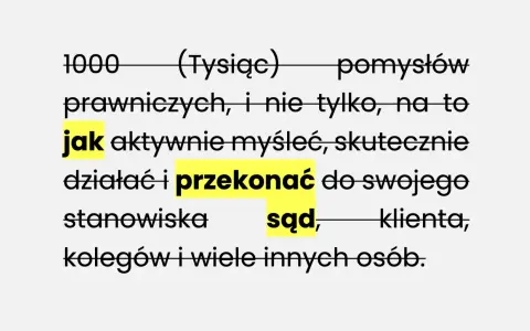 1000 pomysłów prawniczych, jak aktywnie myśleć, działać i przekonać do swojego stanowiska sąd, klienta.