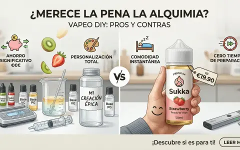 Vapeo DIY vs. listo para usar: ahorra dinero y personaliza tus mezclas, o disfruta de la comodidad instantánea. Considera los beneficios de la nicotina.
