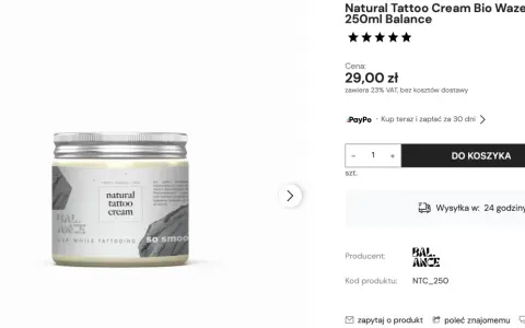 Natural Tattoo Cream Bio Wazelina Balance. Czy można smarować tatuaż wazeliną? Ten krem to naturalna alternatywa.