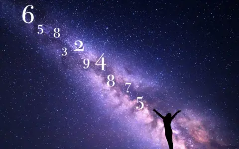 Sylwetka człowieka z rękami w górze na tle Drogi Mlecznej. Liczby unoszą się w powietrzu, symbolizując rok numerologiczny 1 i nowe początki.