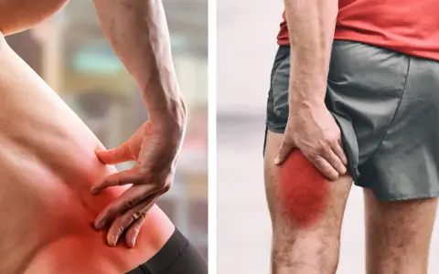 Douleur intense à la hanche et à la cuisse, signe de sciatique. Découvrez comment guerir une sciatique avec des exercices et des soins adaptés.