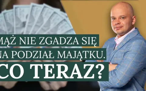 Mąż nie zgadza się na podział majątku. Co teraz? Mężczyzna w garniturze i stos banknotów w tle.