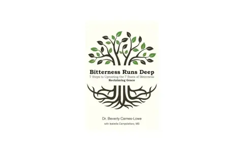 Book cover: "Bitterness Runs Deep" with a tree graphic, symbolizing how bitterness in the Bible can have deep roots.