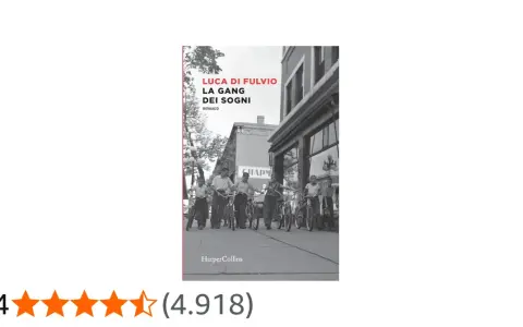 Copertina del libro "La gang dei sogni" di Luca Di Fulvio, con un gruppo di ragazzi in bicicletta.