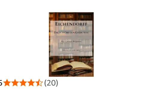 Buchrücken mit "Eichendorff Die schönsten Gedichte" und ein aufgeschlagenes Buch.