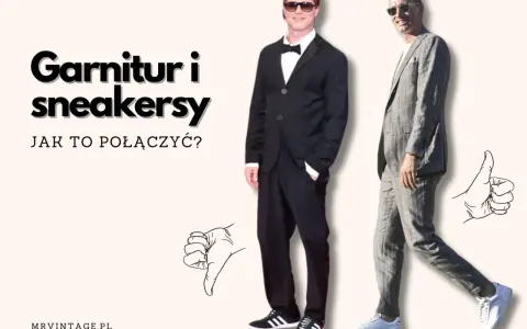 Garnitur i sneakersy: stylizacja z klasą. Dwóch mężczyzn prezentuje, jak nosić garnitur ze sportowymi butami.