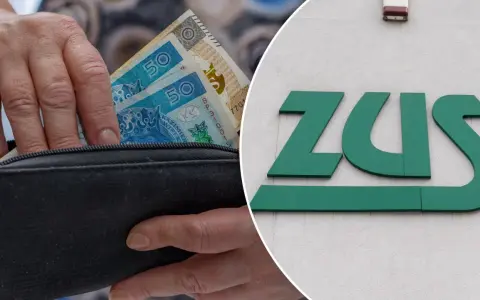 Ręka wkłada pieniądze do portmonetki, obok zielone logo ZUS. Każdy beneficjent czeka na swoje świadczenia.