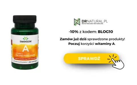 Suplement Swanson z witaminą A na zdrowie oczu. Poczuj korzyści witaminy A. -10% z kodem BLOG10.