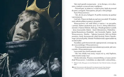 Jan Maciejowski jako reżyser w Teatrze Telewizji. Aktor Jacek Woszczerowicz w roli Ryszarda III.