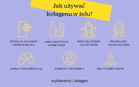 Jak używać kolagenu w żelu? Wskazówki: przechowuj w chłodzie, unikaj niektórych kosmetyków, oczyszczaj skórę, aplikuj prawidłowo, suplementuj i pamiętaj o witaminie C.