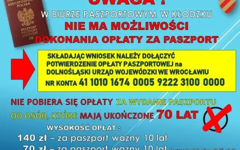 W Kłodzku nie zapłacisz za paszport. Dowiedz się, ile kosztuje paszport i gdzie dokonać opłaty.