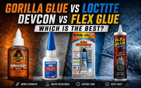 Gorilla Glue, Loctite, Devcon, and Flex Glue are compared for their strength. This image showcases products that offer the strongest glue for resin repairs.